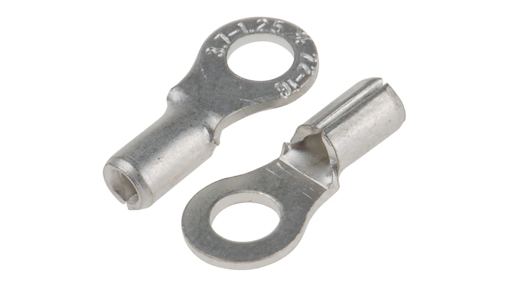 100) 16-14 NON-INSULATED #8 RING TERMINAL CONNECTOR UNINSULATED MADE IN USA