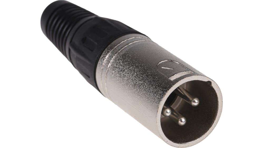 RS PRO Cable Mount XLR Connector, Male, 250 V ac, 3 Way, Silver