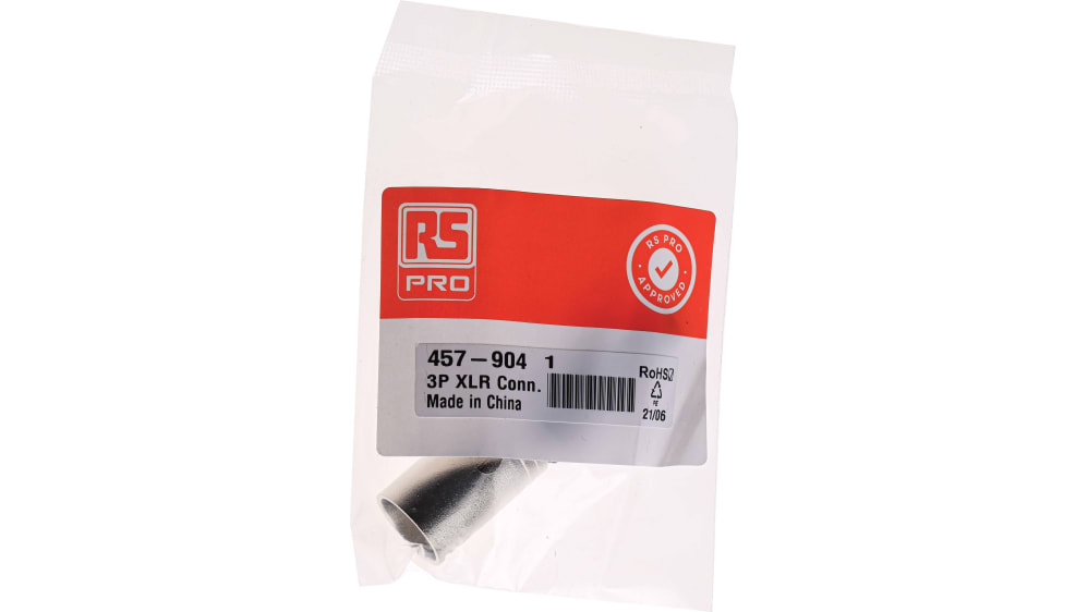 RS PRO Cable XLR Connector, Straight, 250V ac Male, 3 Way, Silver