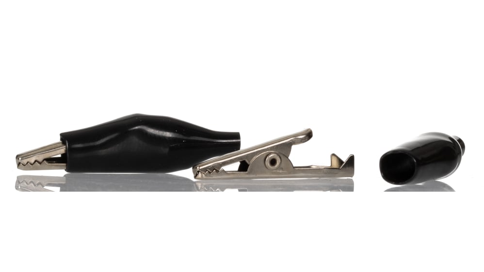 RS PRO わに口クリップ, 5A, 8mm, ニッケルめっき - スチール, 黒 | RS