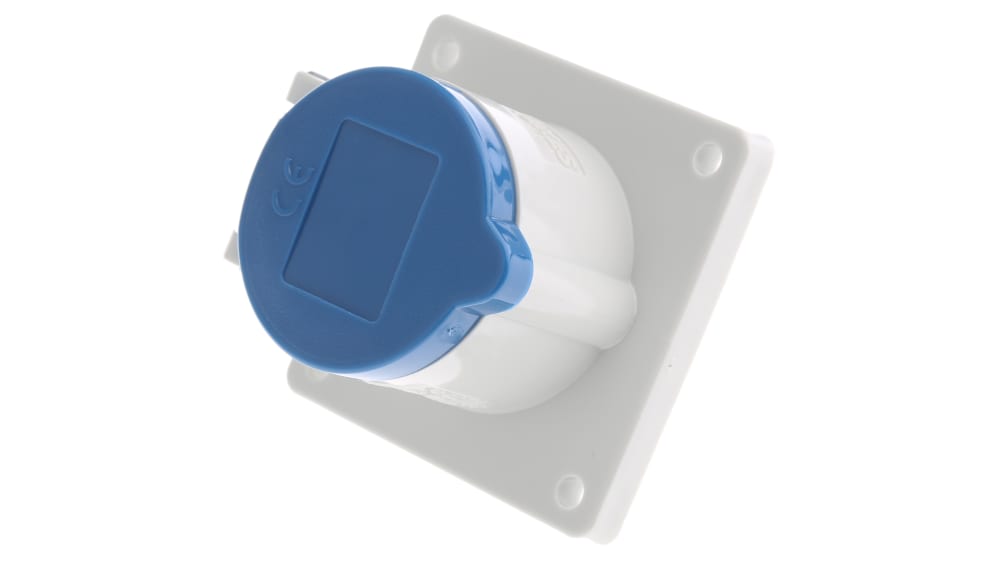 1366, MENNEKES IP44 Blue Panel Mount 3P Industrial Power Socket, Rated At  16A, 230 V