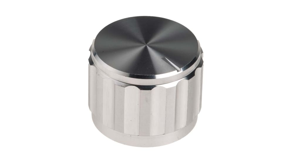 RS PRO アルミニウム ポテンショメータ ノブ, 6.4mm, 丸型軸 直径:20mm