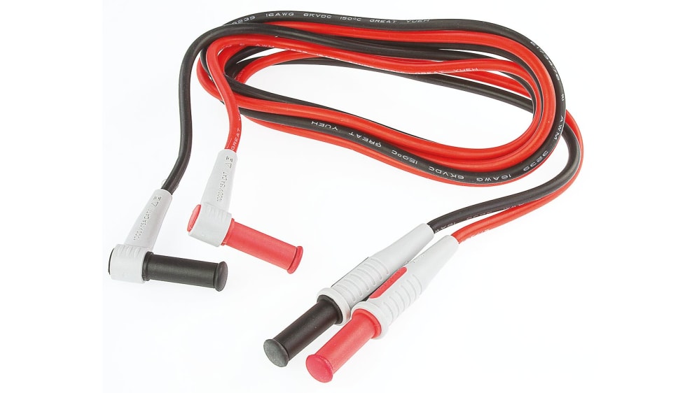 Banana Plug Test Probes, Color Coded - Black & Red