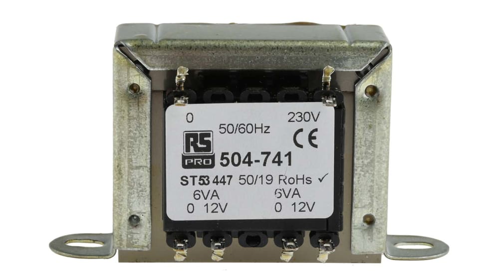 RS PRO シャーシ取り付け電源トランス,1次：230V ac,2次：12V ac