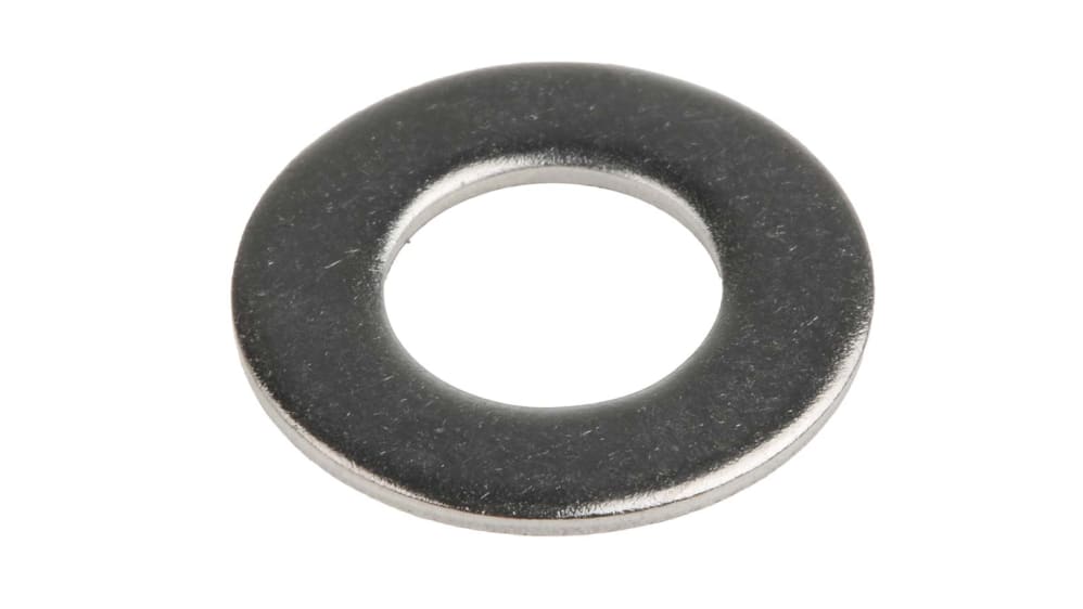 RS PRO Unterlegscheiben für M10 Schrauben Glatt A2 304 Flach-, 1.25mm x  10.5mm x 21mm, Edelstahl