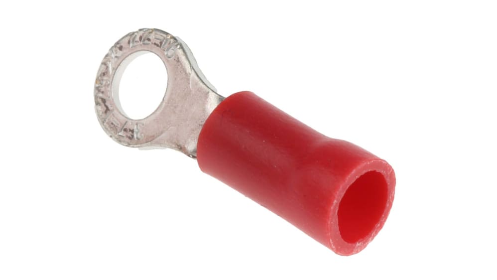 RS PRO Insulated Ring Terminal, M4 Stud Size, 0.5mm² to 1.5mm² Wire Size,  Red