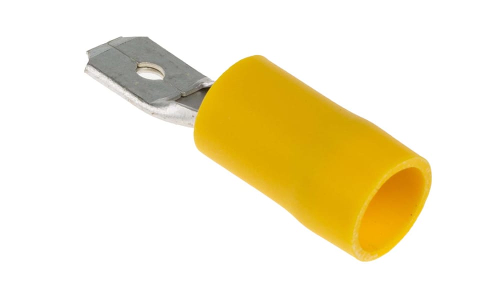 COSSE A SERTIR 6.35mm jaune FIL 6mm² par 5 pièces