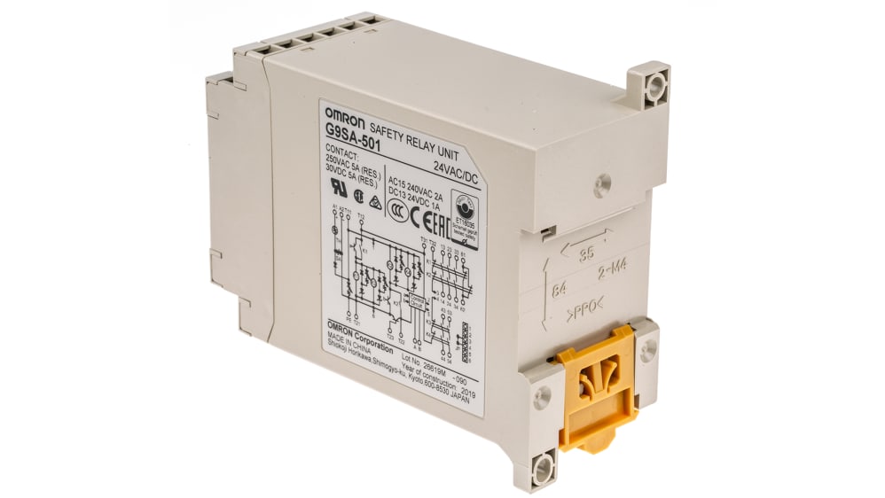 オムロン セーフティリレー, 24V ac/dc, 安全接点:5, 緊急停止 オムロン セーフティリレー, 24V ac/dc, 安全接点:5, 緊急停止