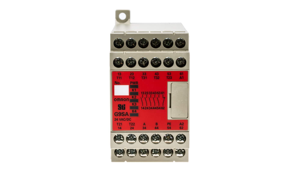 オムロン セーフティリレー, 24V ac/dc, 安全接点:5, 緊急停止 オムロン セーフティリレー, 24V ac/dc, 安全接点:5, 緊急停止
