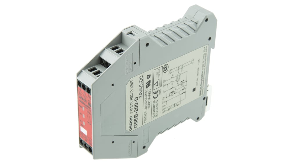 オムロン セーフティリレー, 24V ac/dc, 安全接点:2, 緊急停止 オムロン セーフティリレー, 24V ac/dc, 安全接点:2, 緊急停止