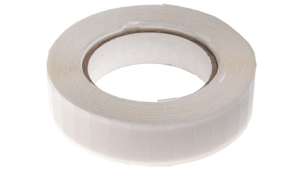 RS PRO White Foam Tape, 25mm x 12mm, 0.8mm Thick