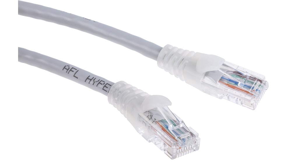 RS PRO Cat5e Male RJ45 to Male RJ45 Ethernet Cable, U/UTP, Grey, 5m