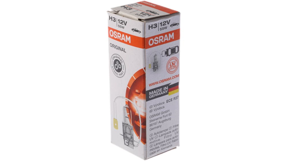 2-PK Osram H3 64151NL Night Breaker Laser 55W 12V Automotive Bulb