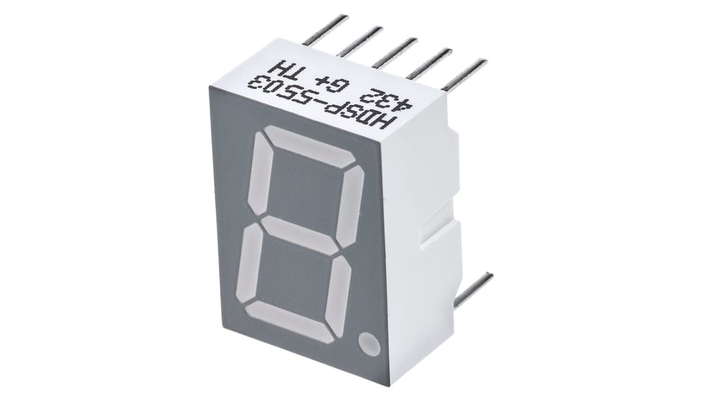 アバゴ LEDディスプレイ, 単桁, 赤, 数字表示器, 7セグメント, HDSP