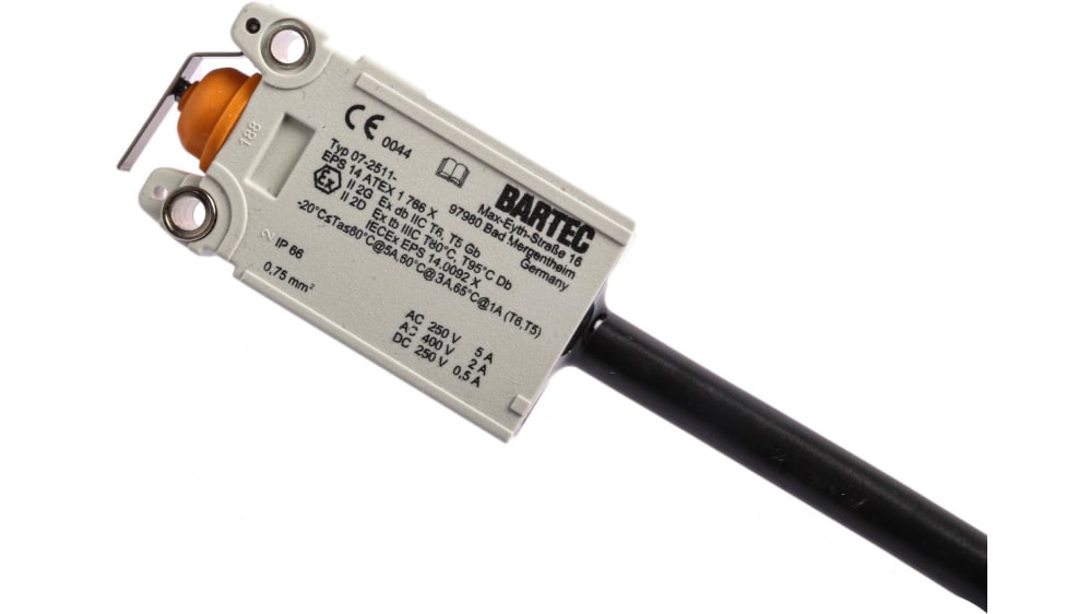 07-2511-1330/01 | Bartec Plunger Limit Switch, 1 NO/1 NC, IP66