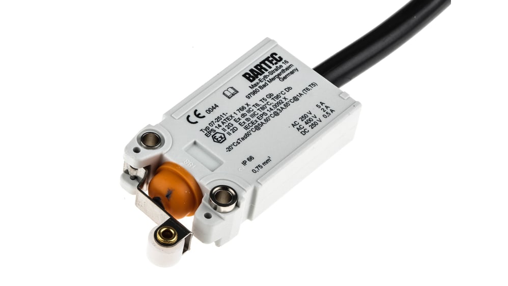 07-2511-1330/63 | Bartec Plunger Limit Switch, 1 NO/1 NC, IP66
