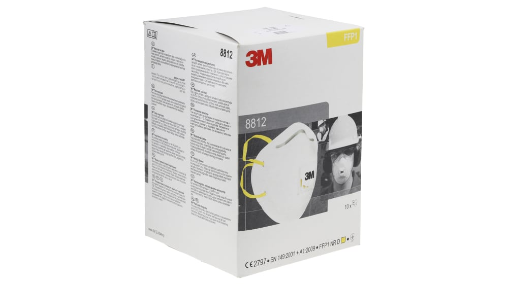 3M 8812 | 3M 8000 Series Disposable Face Mask Valved, FFP1 10 Per