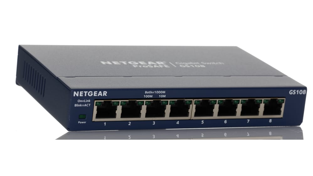 GS108UK | Netgear ProSAFE GS108 Unmanaged 8 Port Ethernet Switch | RS
