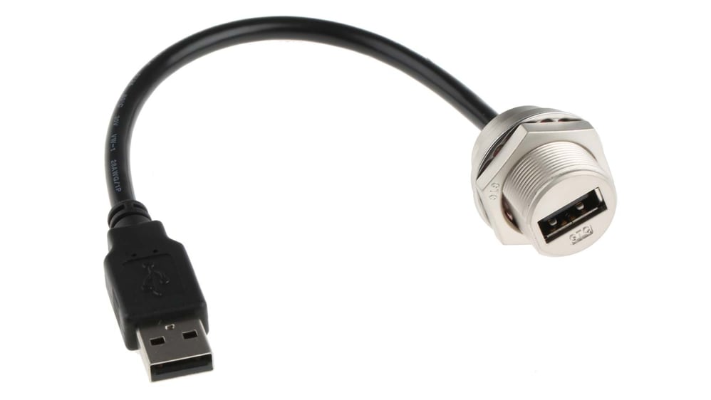 RS PRO USB-Kabel, USBA / USBA USB 2.0 Schwarz