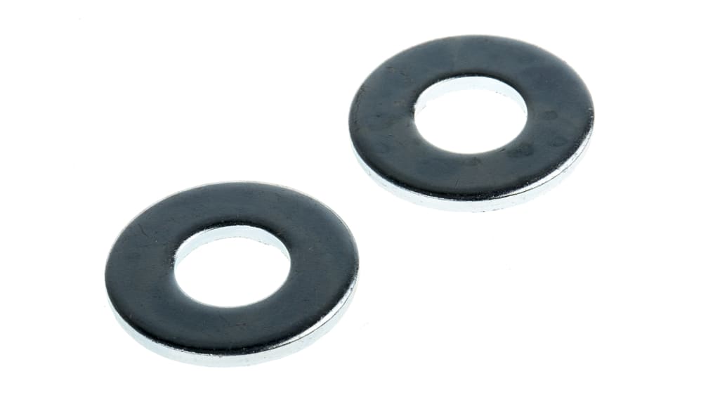 RS PRO Unterlegscheiben für M10, M10 Schrauben Glanzverzinkt Flach-, 2mm x  10.5mm x 24mm, Stahl