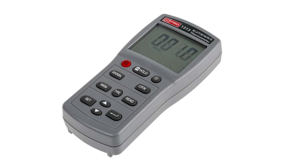 RS PRO, RS PRO Thermocouple Barcode Scanning Digital Thermometer for HVAC,  Industrial Use, E, J, K, N, R, S, T Probe, 1, 204-8411