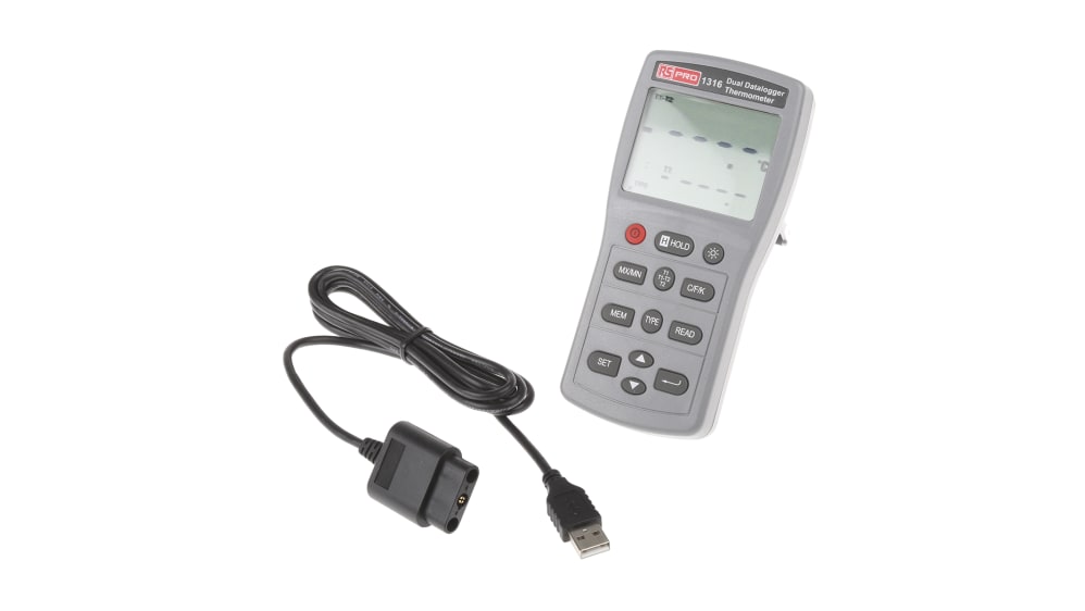 RS PRO, RS PRO RS40 Wired Digital Thermometer, 1 Input(s), +200 °C, +392  °F Max, ±2 °C, ±4 °F Accuracy, 136-5671