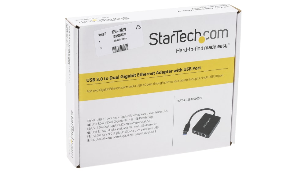 Startech ネットワークインターフェイスカード コネクタA:USB 3.0 /B:Ethernet USB32000SPT | RS