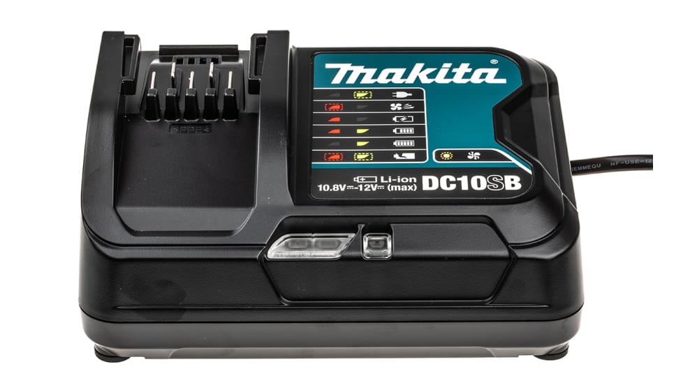 Cargador de batería Makita para batería Li-Ion, 10.8V, Conector macho  británico