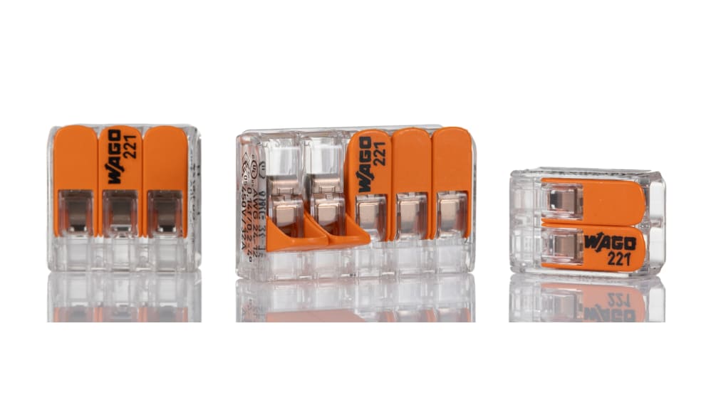 887-1046 | WAGO 221 Series Lever Connector Set, 24/12 AWG Wire