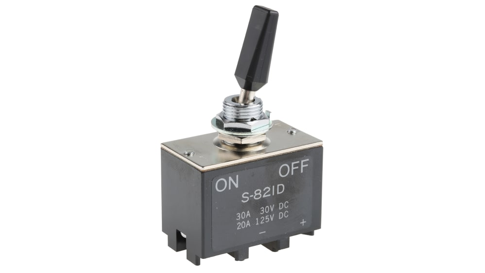 S821D | NKK Switches トグルスイッチ, オン-オフ, DPST, 30A, パネル