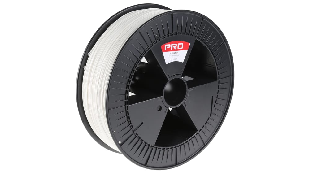 Filament pour imprimante 3D RS PRO, PLA, Ø 1.75 mm, Blanc, 2.3 kg, FDM