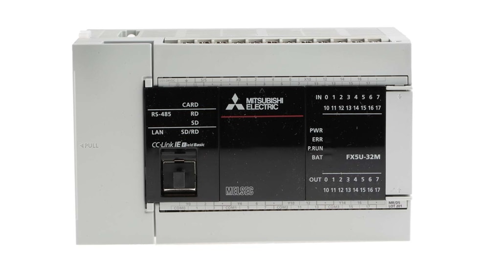 三菱電機 PLC (CPUユニット)ユニット, シリーズ名：MELSEC iQ-F 120 KB (デバイス / ラベルメモリ), 128 KB  (プログラム容量), 4 GB (SDメモリカード), 5 MB (データメモリ /
