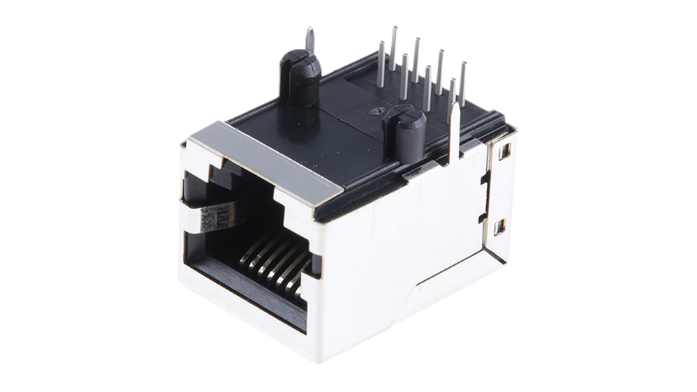 RS PRO SS Series RJ45 Connector Female, PCB, Cat4 Shielded Right