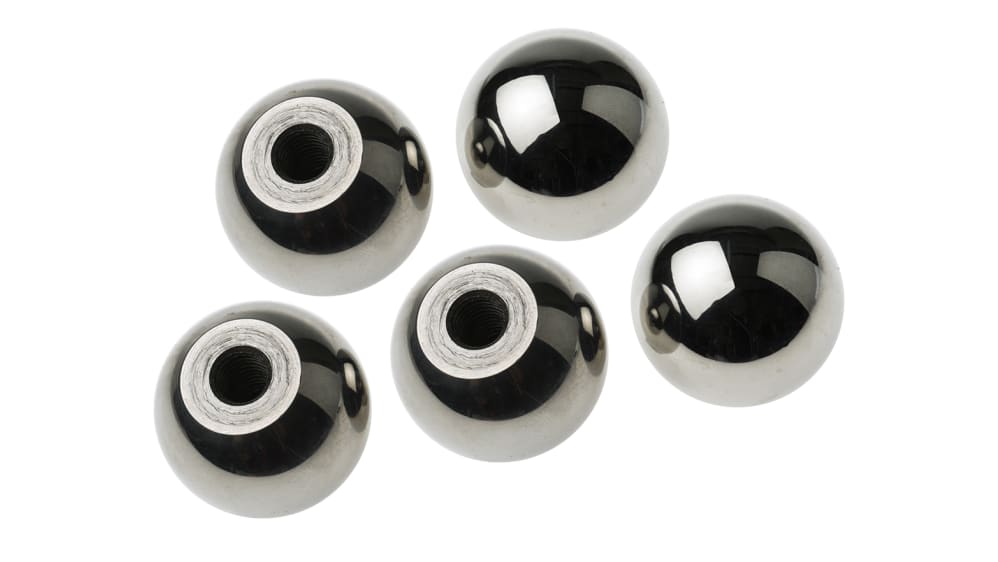 RS PRO つまみノブ ボール, M8 直径:38mm シルバー | RS