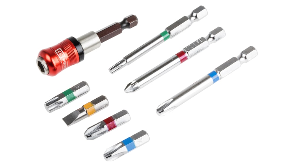 RS PRO 扁平, 六角, 十字, 米字, 方形, Torx 星形头批头套装棘齿, 包含