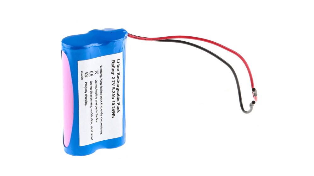 Bloc batterie rechargeable RS PRO 3.7V Lithium-Ion 5.2Ah 69 x 36