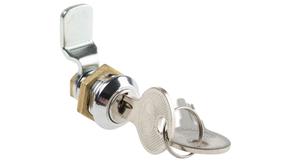 RS PRO 家具用鍵, キャビネット キーシリンダ 亜鉛ダイキャスト キー