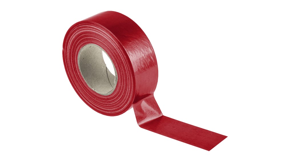 Ruban adhésif RS PRO, Rouge, Tissu, 50mm x 50m, 3,5 N/cm, 5,5 N/cm