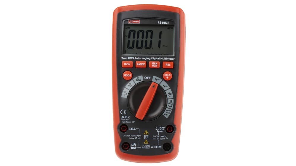 Multimètre RS-9963T RS PRO Portable, 1000V c.a. 10A c.a.