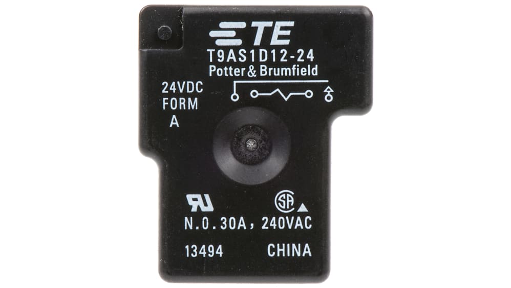 TE T9AS1D12-24 24VDC Power Relay By Potter & Brumfield - 30A 240VDC, 4-Pin Industrial Relay