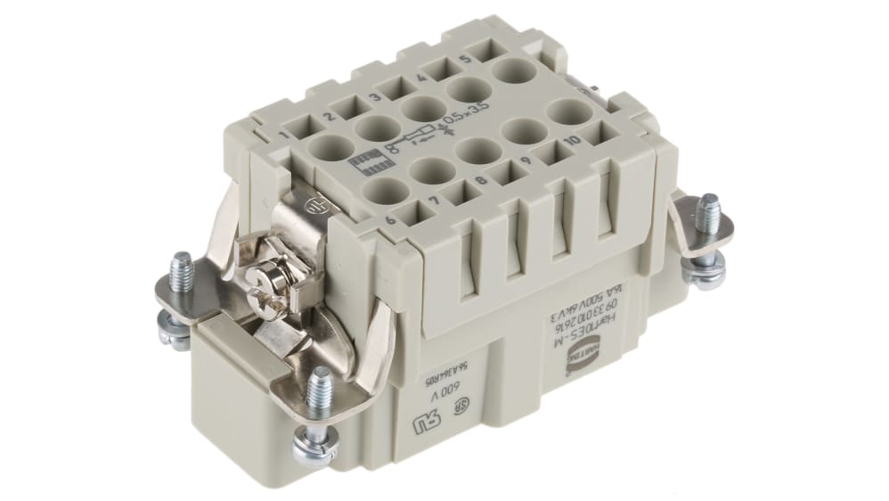 09320006107 | HARTING Han C Crimp-Stiftkontakt Stecker, 1-polig 40A, Kabel, Crimpkontakt für Stromversorgungssteckverbinr in | RS
