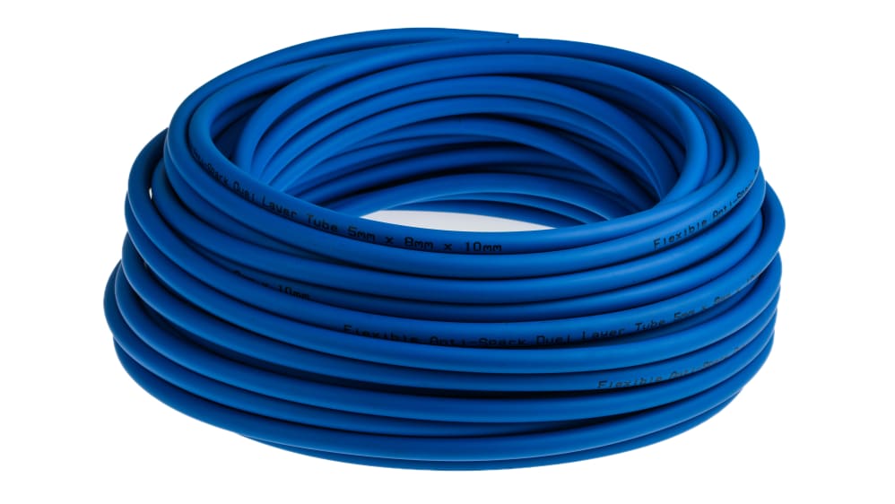 Tuyau à air comprimé RS PRO, 10mm x 6.5mm x 30m Bleu en PUR, PVC