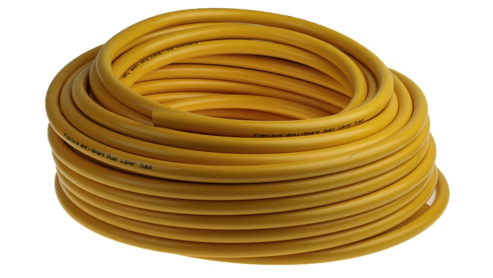 Tuyau à air comprimé RS PRO, 8mm x 5mm x 30m Jaune en PUR, PVC