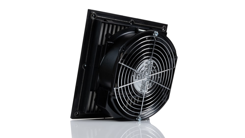 RS PRO Filter Fan 230 V ac AC Operation 399.3m h Filtered 399.3m h Unimpeded IP54 204 x 204 x 13.5mm