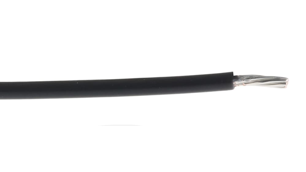 5855/7 BK005, Alpha Wire Premium Series Black 0.35 mm² Hook Up Wire, 22 AWG,  7/0.25 mm, 30m, PTFE Insulation