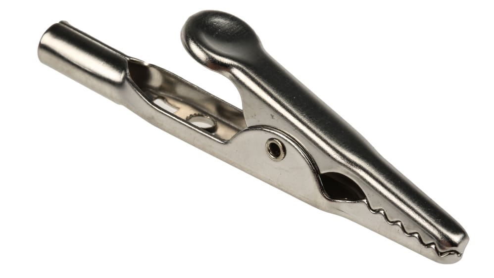 AK 305 Ni | Schutzinger ワニ口クリップ, 8 mm, ニッケルめっき