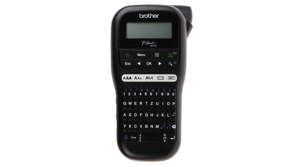 Etichettatrice Portatile Brother PT-H110, QWERTZ, largh. 12mm max, spina  tipo C - EU