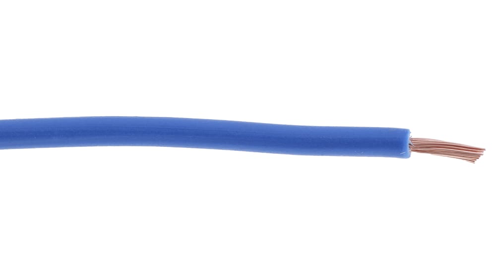 RS PRO Blue 0.75 mm² Hook Up Wire, 18 AWG, 24/0.2 mm, 100m, PVC Insulation