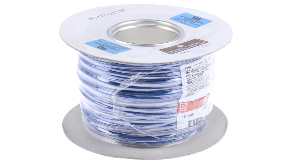 RS PRO Blue Hook Up Wire, 14 AWG, 50, 100 m, Polyvinyl Chloride | RS