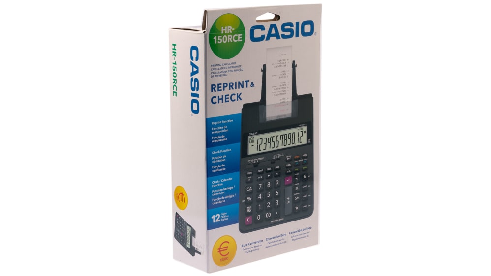 Calculatrice imprimante HR-170RC Casio, noir